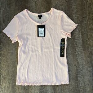 Art Class Light Pink Ribbed Short Sleeve Tee
